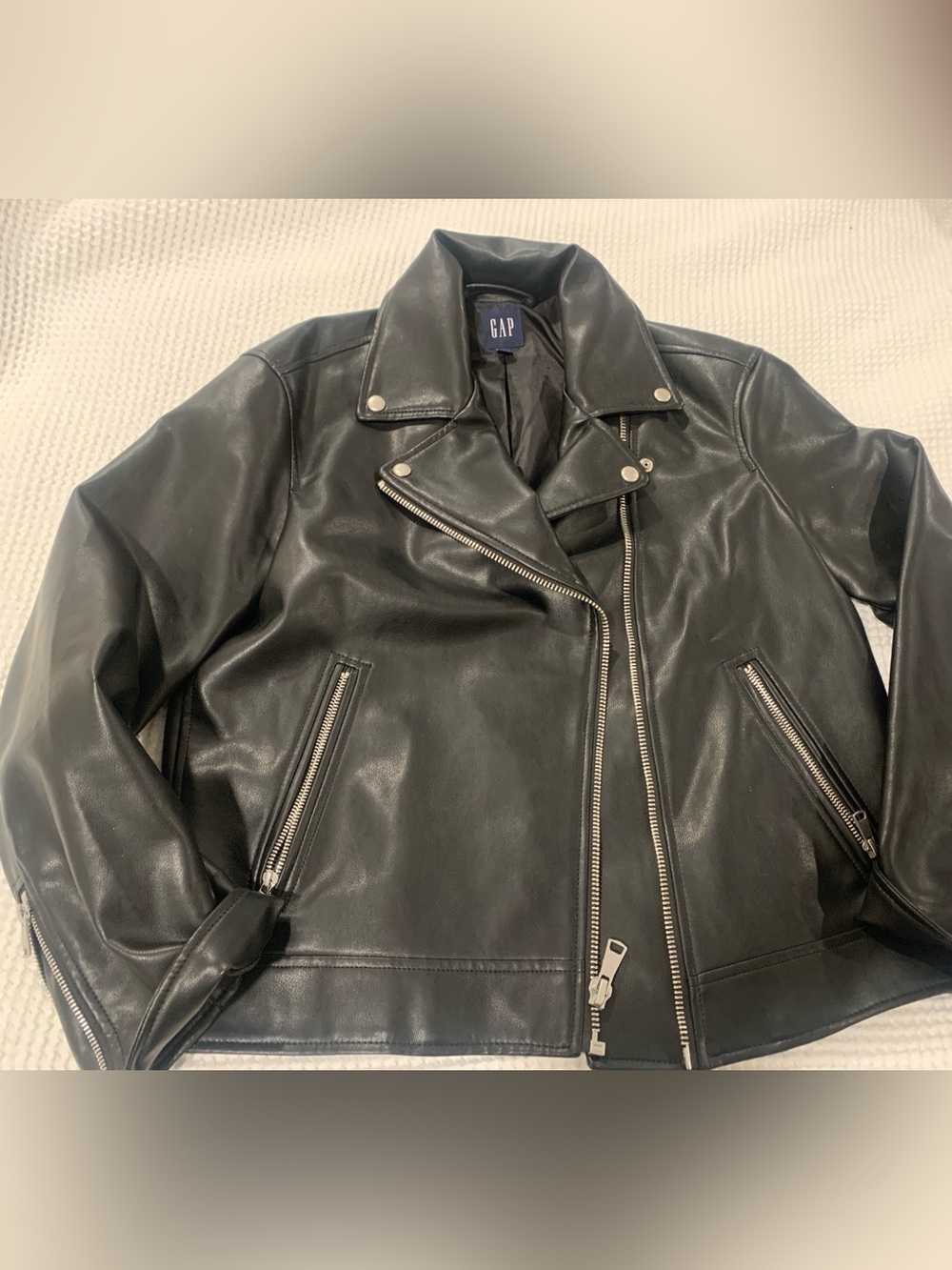 Gap leather motorcycle style jacket